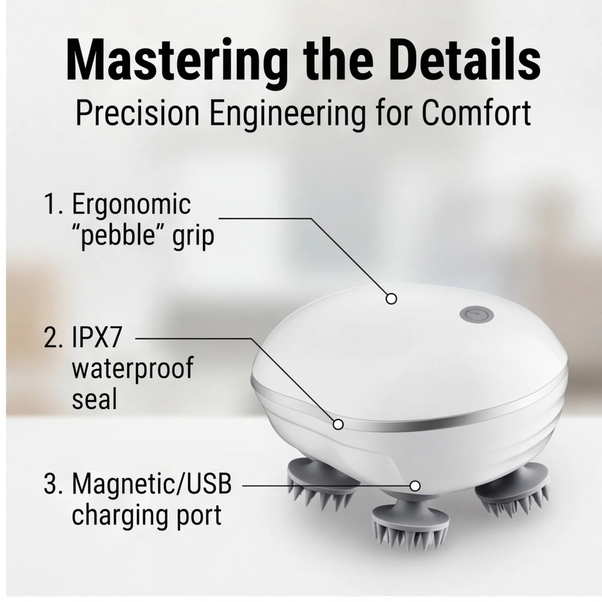Head Spa Scalp Massager (Waterproof, Rechargeable)