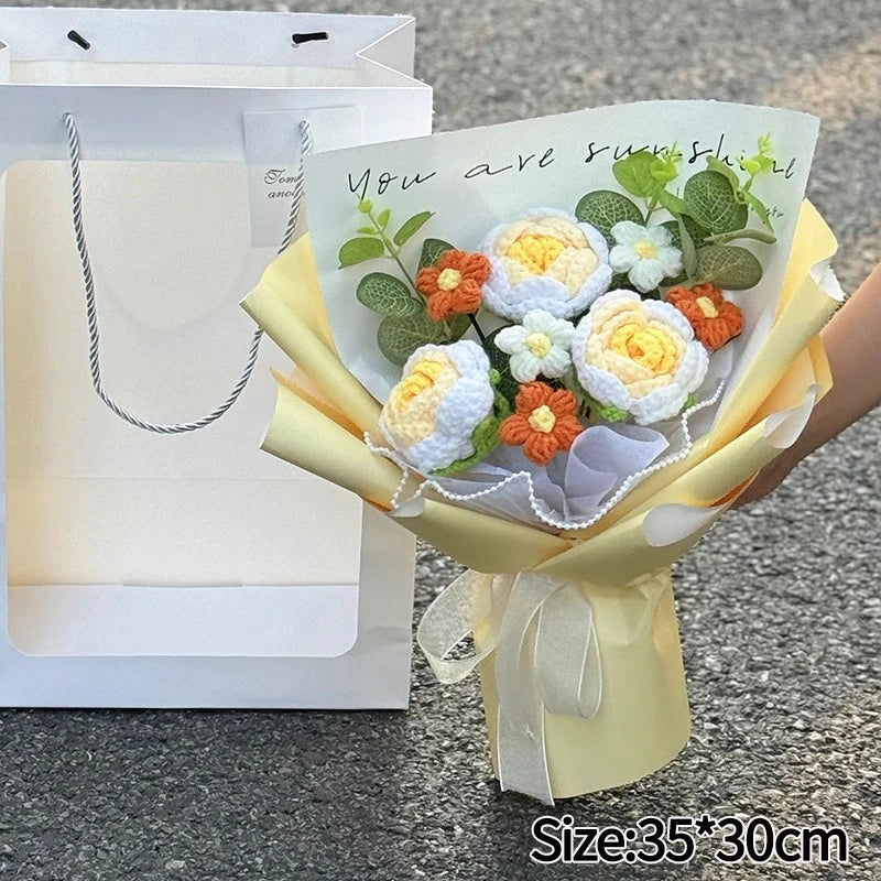 Crochet Forever Flower Bouquet (Handmade)