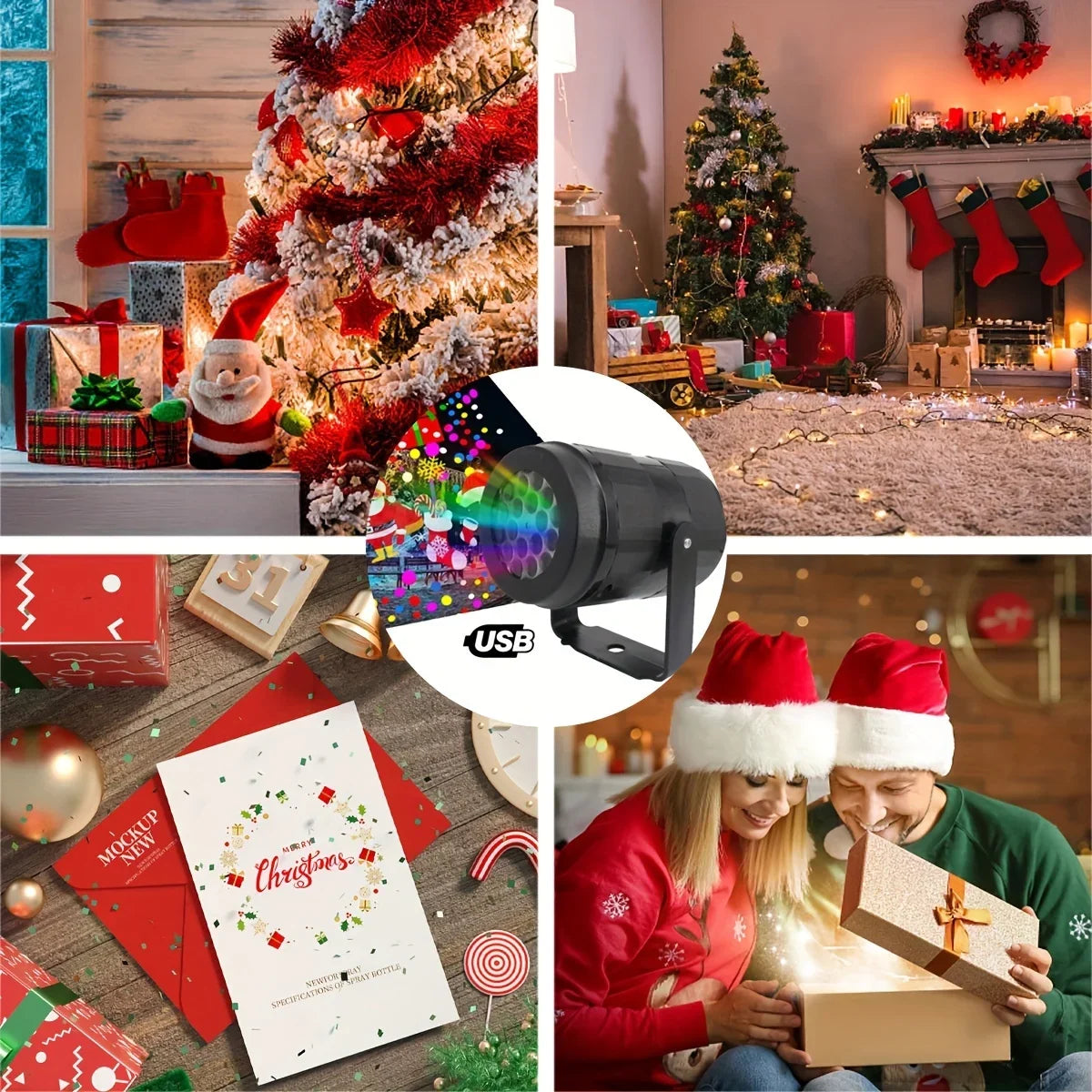 Santa Ceiling Projector (16 Rotating Christmas Scenes)