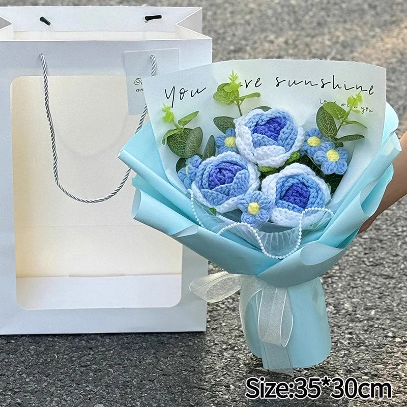 Crochet Forever Flower Bouquet (Handmade)