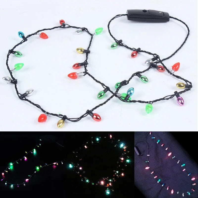 Light-Up Christmas Bulb Necklace