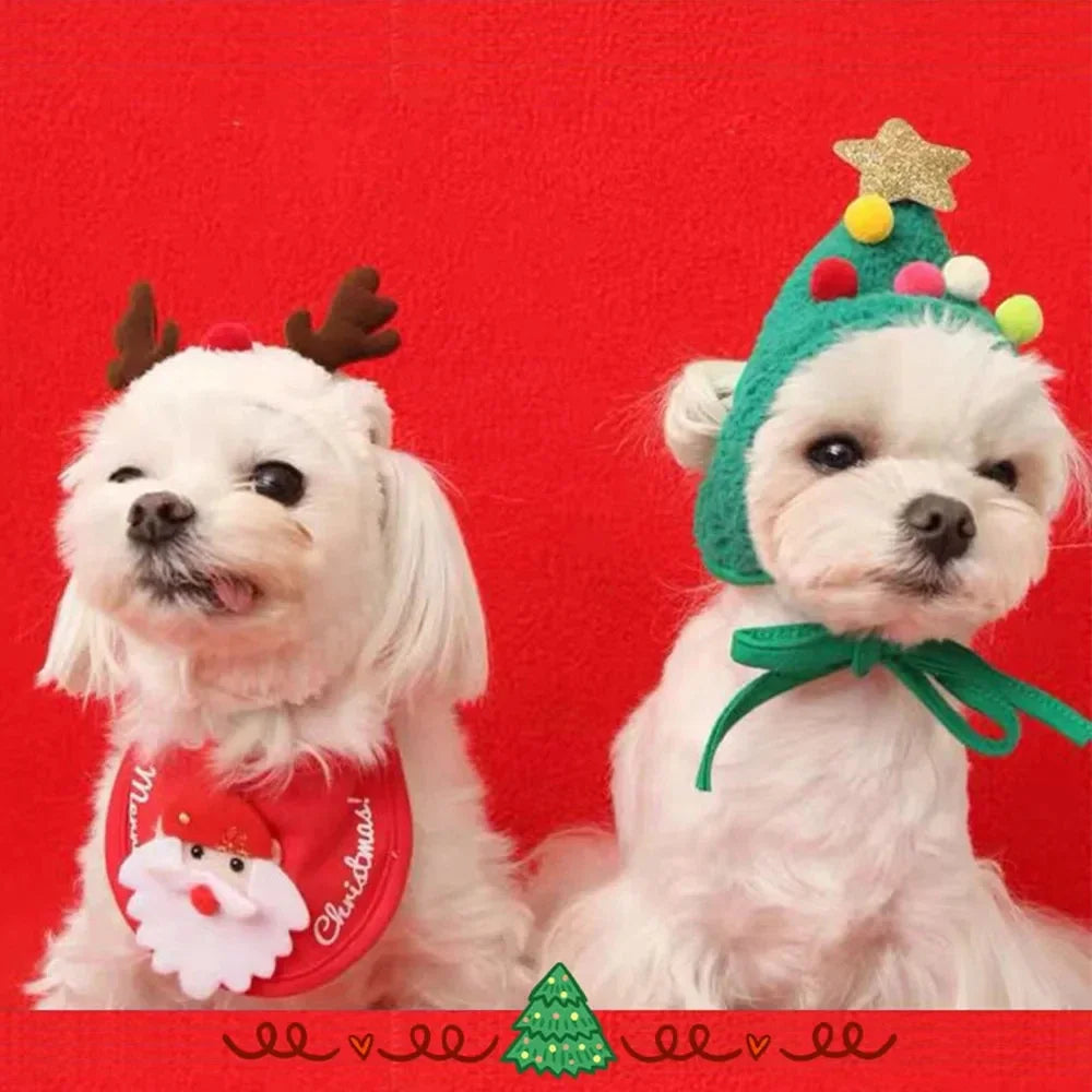 Pet Christmas Hat or Bib (Reindeer, Tree & Santa)
