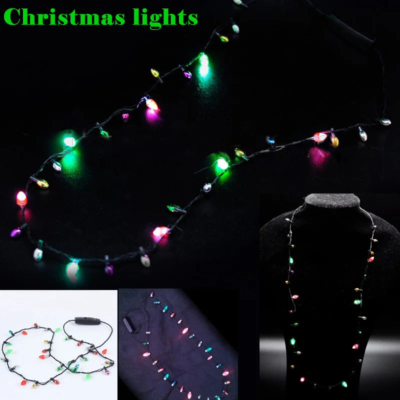 Light-Up Christmas Bulb Necklace