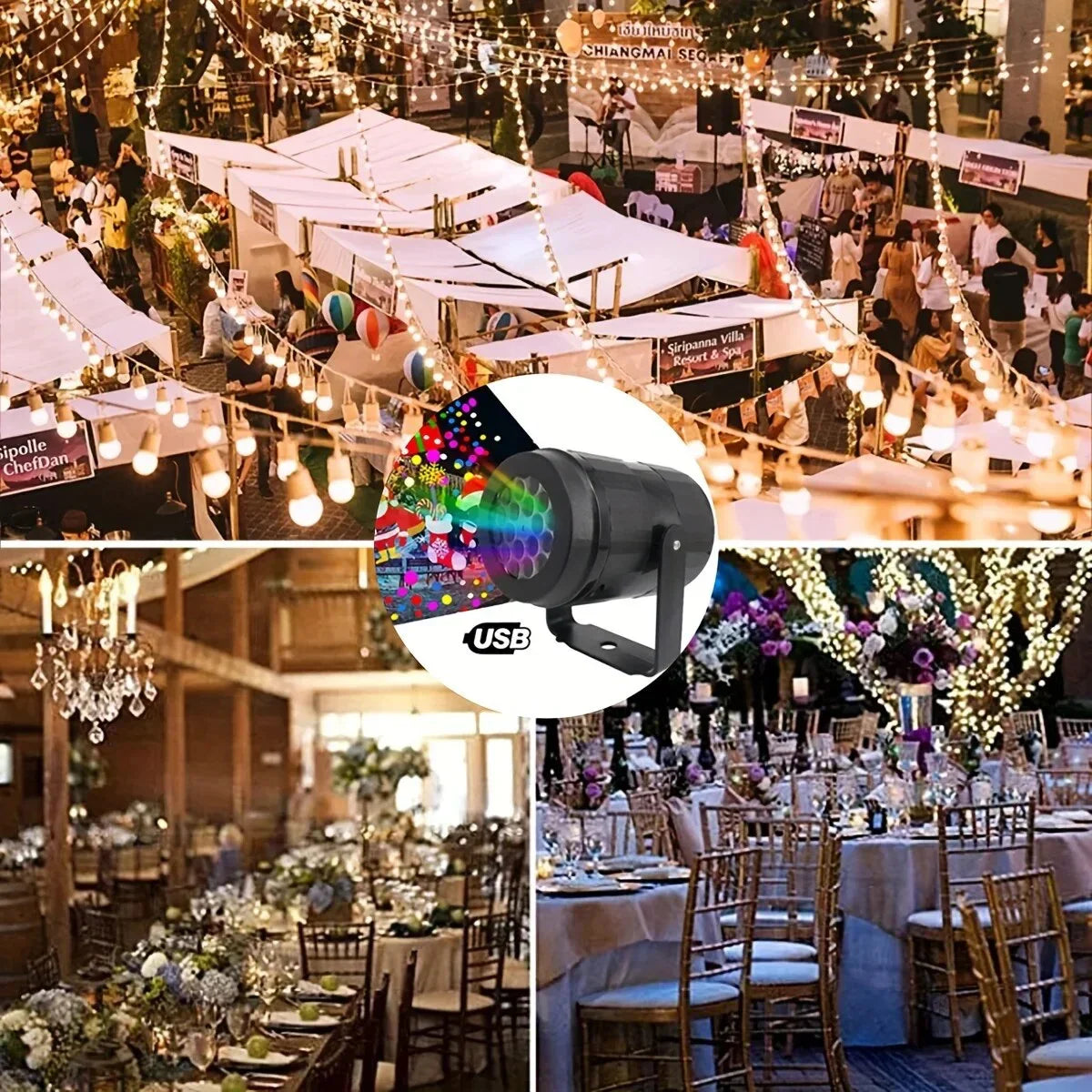 Santa Ceiling Projector (16 Rotating Christmas Scenes)