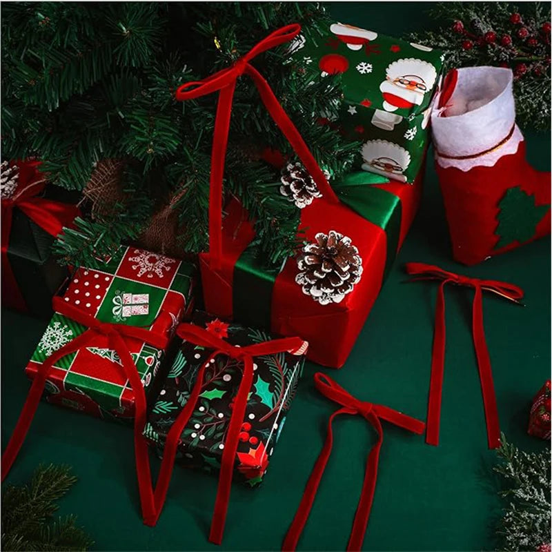 Velvet Christmas Tree Bows (10-Pack)