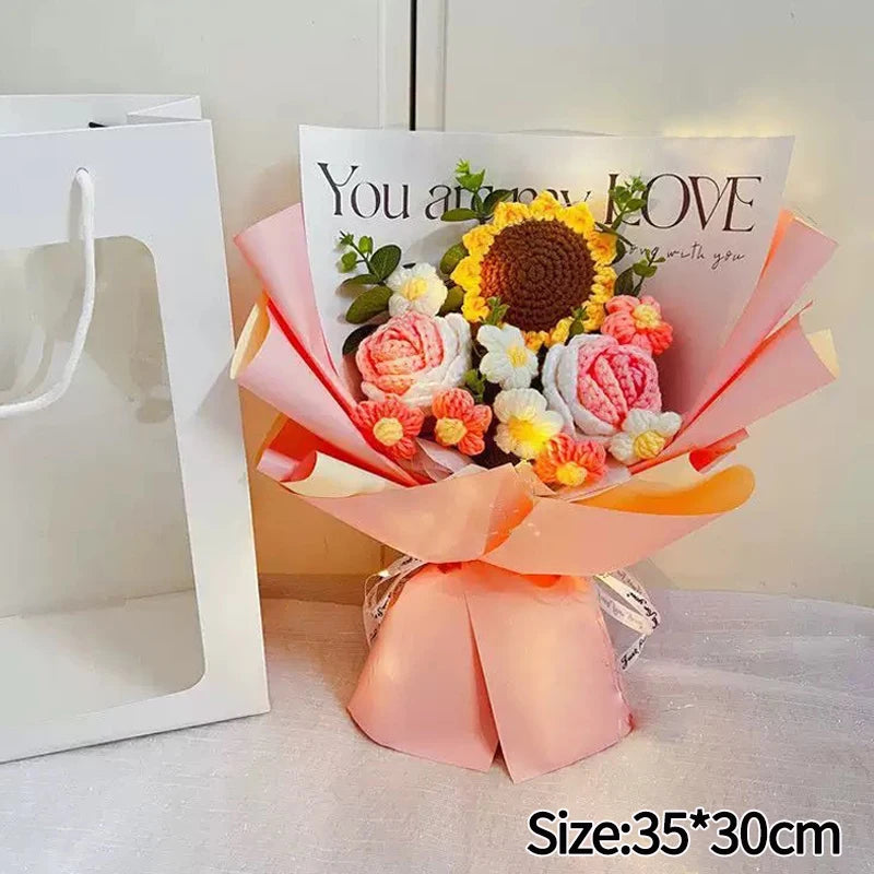 Crochet Forever Flower Bouquet (Handmade)