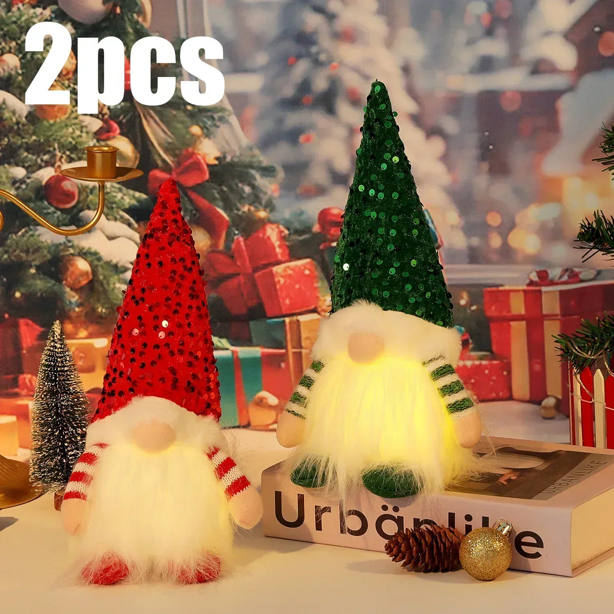 Glowing Christmas Gnomes (Mr & Mrs Pair)